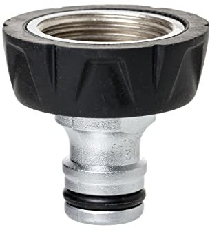 Tatay Racor de Grifo Hembra 3/4 Metal Soft, de Aluminio, Conector Universal, Inoxidable y Resistente a la Corrosión, Fácil Instalación, Plateado - Negro