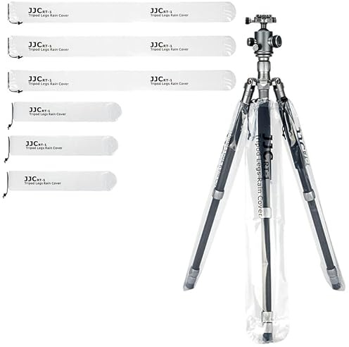 JJC Camera Tripod Leg Rain Cover Protector Fits Standard and Large Tripods | Waterproof Mud-Proof Snow-Proof Monopod Transparent PE Rain Sleeves, Lightweight, Outdoor Weather Shield