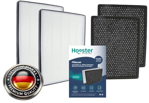 2 Hepa Filter und 2 Aktivkohlefilter im SET passend für Philips AC2729 / AC1214 / AC1215 Luftreiniger | Ersatz für FY1410/30 und FY1413/30