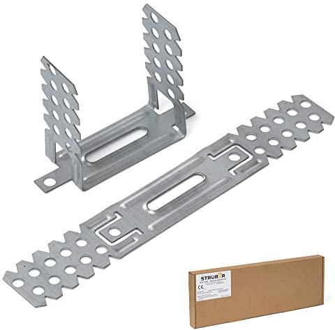 STRÜBER Lot de 100 suspensions directes (75 mm/100 pièces) - Épaisseur 0,8 mm - Pour profilés CD 60/27 et lattes en bois - Accessoires pour cloisons sèches