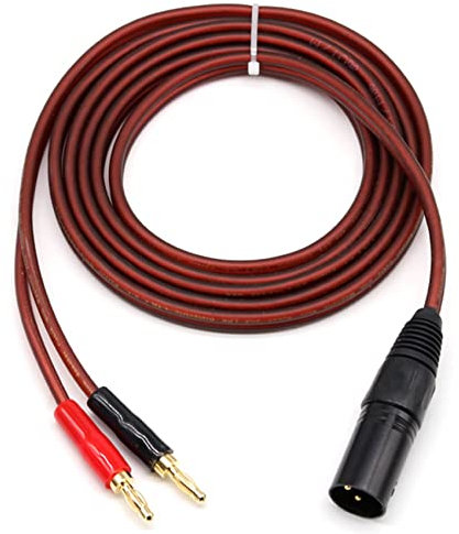 lascivious XLR to Banana Speaker Cable,XLR 3 Pin Male to Dual Banana Plugs Audio Cable, Gold-Plated 4mm Plug to XLR3 Pro HiFi
