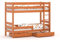 WNM Group 2in1 Etagenbett oder 2 Einzelbetten - Hochbett mit Rausfallschutz und 2 Schubladen Sophie - Hochbett Kinderbett für Mädchen und Jungen - Absturzsicherung Hochbett 80x160 cm - Erle