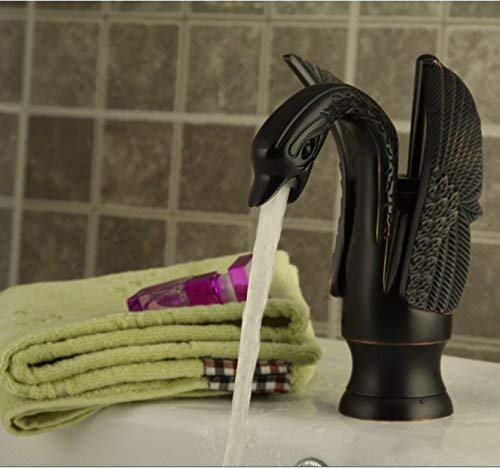 Schwarze Tiermischer-Kugelhähne, kleiner schwarzer Schwan, Badezimmer-Wasserhahn, Waschbecken, Kalt- und Warmwasserhahn, schöner Torneira-Wasserhahn It's so kind of you