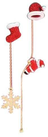 BSLVWG Weihnachtsdekoration, Damen-Weihnachtsohrringe, Weihnachtsbaum/Schneemann/Schneeflocken-Ornamente, Schmuck, Geschenke für Frauen, Feiertagsfeier (11)