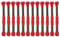 sourcing map 12 Stränge Stickgarn à 8m aus ägyptischer langfaseriger Baumwolle für Stickprojekte und Armbänder, rot