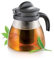 Avilia Teekanne mit Teesieb für Tee und Kaffee, geeignet für Mikrowelle, Gas und Elektroherde, mit herausnehmbarem Boden zur einfachen Reinigung, aus Borosilikatglas, Anthrazit, 1,5 l