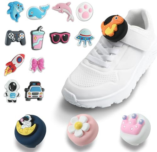 WALLFID Porta-Airtag per Scarpe Bambini, 4 Custodie e 16 Modelli Cartoon, Custodia Nascosta per Tracker Airtag sui Lacci delle Scarpe per Bambini