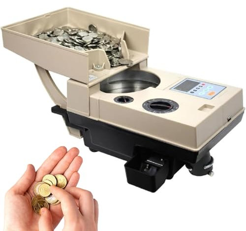 XDLYWUZIQ Automatischer Münzzähler Und -Sortierer, Münzsortierer, Der Münzen Nach Nennwert Sortiert – Geldzählmaschine Für Kontinuierliches Münzzählen