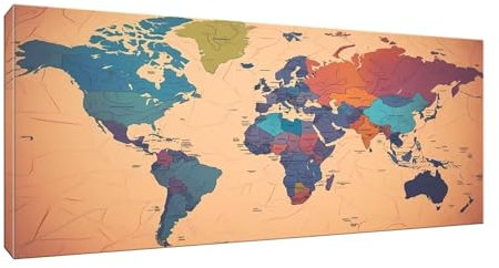 5D Diamond Painting Weltkarte, Diamond Painting Kit Completo, Pittura Diamante Kit per Adulti Bambini, Diamond Painting by Numbers per Decorazione da parete, Regalo di Compleanno 30x60 cm H-553