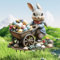 Pipihome Osterdeko Outdoor, Osterhase Gartenstecker Ostern Deko, Osterhasen für Draußen und Drinnen Garten Osterdekoration, Osterhasen Figuren Vintage Garten Stecker Deko Frühling Ostern Hase