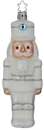 Inge-glas - Christbaumschmuck - Nussknacker, weiß, Glas - Maße: 15 cm