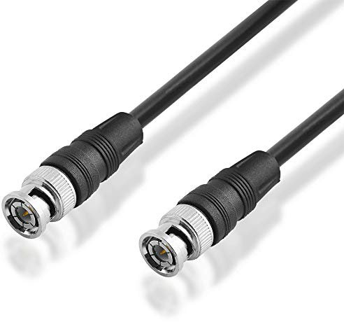BestPlug 5 Meter Coaxial BNC Kabel, BNC Stecker auf BNC Stecker vergoldet, 50Ohm, Schwarz