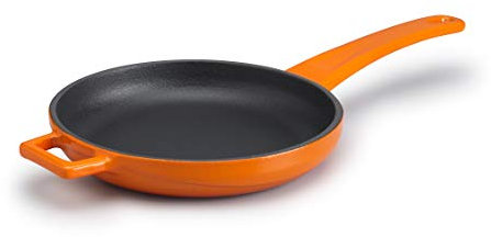 Pentole Agnelli COGHSFP11116O Linea Slowcook Padella con Manico in Ghisa, 16 cm, Arancione