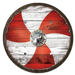 Holzspielerei Wikingerschild Seemann rot