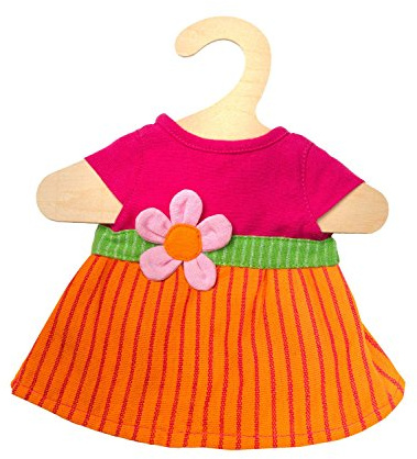 Heless 1722 - Fair Trade Kleid Maya, für Puppen, mit Blütenapplikation, Größe 28 - 35 cm