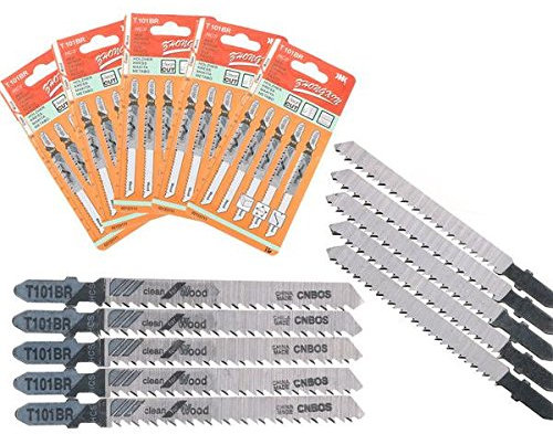 FEVERWORK 25Pcs T101BR Jigsaw Reciprocating Saw Blades High Carbon Steel for Bosch Makita