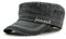 Roffatide Unisex Baumwolle Flat Top Peaked Baseball Cap Armee Militär Corps Hut Kappe Visier Schwarz