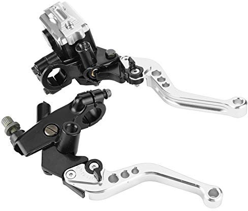 Qiilu Brems und Kupplungsgeberzylinderhebel, 1 Paar 22 mm (7/8 ) Universal-Motorbremskupplungs-Hauptzylinder-Reservoirhebel(Silber)
