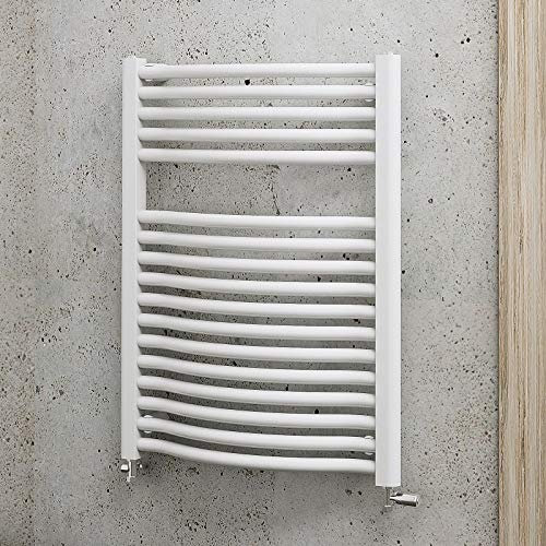 Schulte EP707660 04 Bad-Heizkörper Olympia, 77 x 60 cm, 538 Watt Leistung, Anschluss beidseitig von unten, alpin-weiß, Handtuchhalter-Funktion