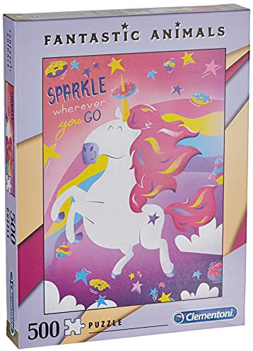 Clementoni - 35066 - Fantastic Animals Puzzle Unicorn-500 Pieces