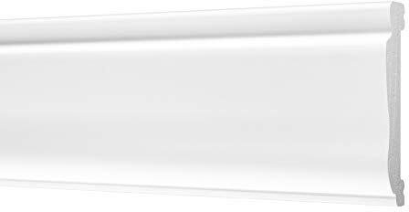Wandleisten aus Ecopolymer/HDPS - Stuckleisten weiß, leicht und schlagfest - (CM33-14x76mm) Stuck Flachleisten Friesprofile Zierprofile Stuckprofile