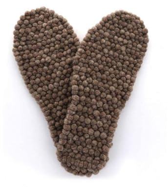 WoolFit FeelGood Fußbett - Warme Filz-Einlegesohlen, handvernähte Einlagen aus 100% Wolle, Gr. 37