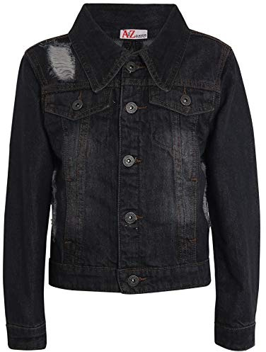 A2Z 4 Kids Kids Girls Denim Jackets Ripped Fashion Faded Jeans Jacket Stylish Coats New Age 3-13 Years Black