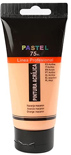 H HANSEL HOME Pintura Acrílica Colores, Alta Cobertura y Resistencia a la Luz, Sostenible/No Tóxico, Pintura Acrílica Profesional, Tubo de 75ml - Naranja Pastel