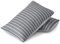 ATsense 2er Set Kissenbezug 80 x 40 cm, 2 Stück - 100% Baumwolle, Grau Gestreiftes Kopfkissenbezug mit Reißverschluss, ÖkoTex Zertifiziert Super Weicher und Bequemer Kissenbezug