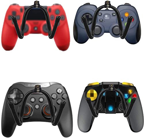 Game Controller Wall Mount Stand Holder Organizer Wall Rack Wall Mount Wall Clip Wall Hanger (4 Pack) for Xbox One PS4 Switch Pro Game Controller, Universal Gamepad Accessories - NO Game Controller