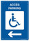 AUA SIGNALETIQUE - Panneau Prépercé (4 Trous) avec Angles arrondis - PVC Rigide 1.5 mm - (300x420 mm, Accès Parking PMR à Gauche)