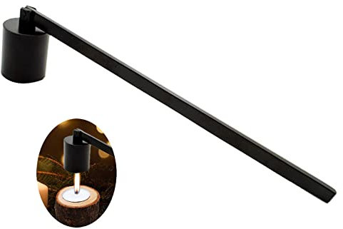 CC wonderland zone Kerzenlöscher-Candle Extinguisher–Dochtlöscher - Zubehör mit langem Griff Qualität Edelstahl Gefertigt Candle Snuffer,schwarz(Zylindrische Form)