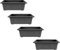 Optimal Products Plastic Trough Plant Pot Long Plastic Planter Outdoor Garden Herb Flower Box UK (70cm Trough Volcanic Ash, 4)