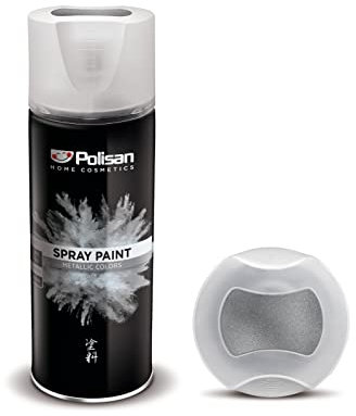 Polisan Spray Paint | Metallic Aluminium | Perfect for Radiator, Plastic, Fabric, Metal, Wood, Bike, Marking | 400ml | RAL 9006 | Single Pack
