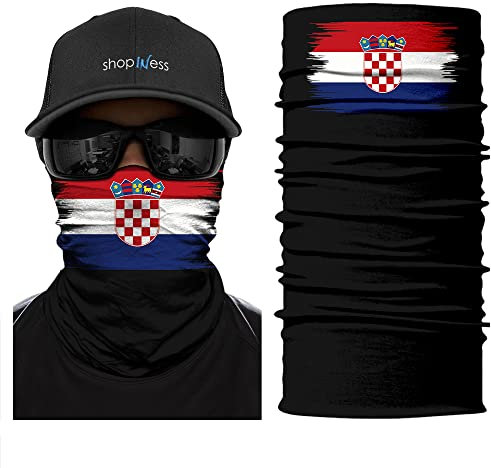 ShopINess Unisex Erwachsene Multifunktions Schlauchschal Halswärmer Neckwarmer Flaggen-Stil Fußball Weltmeisterschaft (Kroatien)