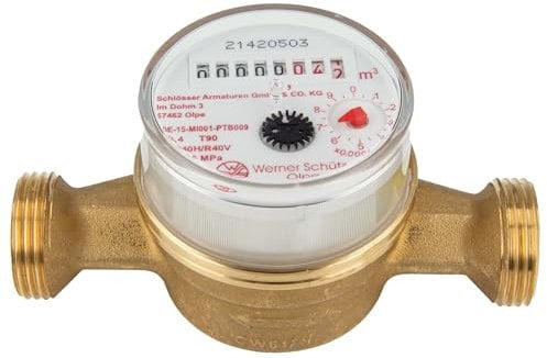 JS Einstrahlzähler ETW (Warmwasser) bis 90 Grad - Länge 130 mm, 1 Zoll AG - Q3=4,0 / R40