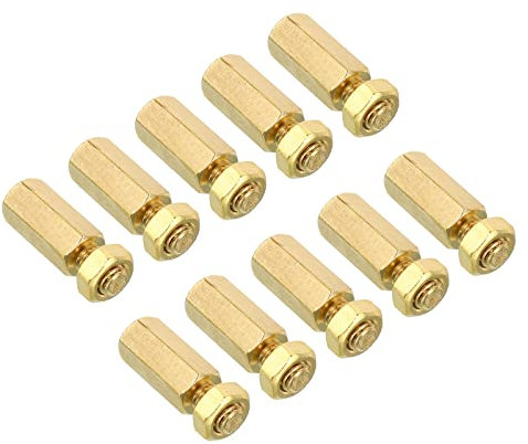 PATIKIL 15mm+6mm M5 Abstands schrauben, 20 Pack Messing Hex PCB Abstand muttern für Mutter bretter, Computer gehäuse, Leiterplatten, Elektronik, Goldton