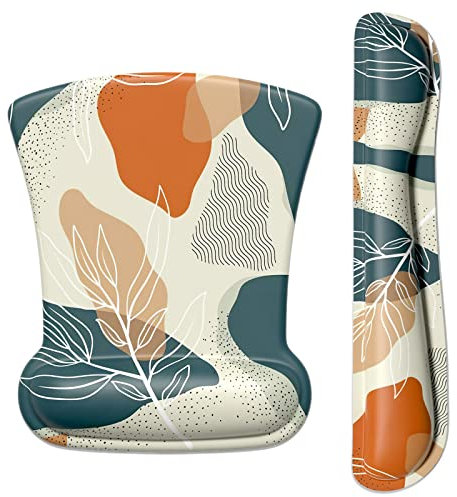 ITNRSIIET Tapis de souris ergonomique repose-poignet pour clavier Motif feuille abstraite