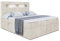 ALTDECOR Boxspringbett mit Multipocket-Matratze H4 (20 cm hoch) mit + PUR + Kokosmatte, Topper (4 cm hoch), Polsterbett mit Kopfteil und Bettkasten mit LED-ORGOL 2-140x200 Beige Samt