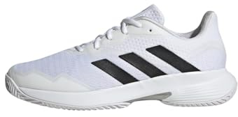 Adidas Herren CourtJam Control Tennis Shoes, Cloud White/Core Black/Matte Silver, 42 2/3 EU