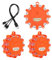 [4 Pack] LED Road Flare,USB Rechargeable Emergency Disc Beacon with 9 Flash Modes,2 in 1 Charging Cable & Car Charger Roadside Flashing Warning Lights for Car Truck Boats(Batteries Included) (4)