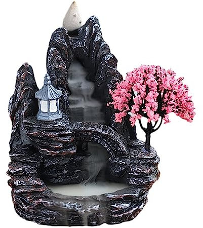 Brûleur D'encens À Reflux Cascade, Porte-encens À Refoulement en Résine, Porte-cône D'encens Fontaine De Fumée pour La Décoration Intérieure Élimine Les Odeurs Et L'air