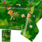 Grüne Tropisch Tischdecke Safari Tiere Tischdecken Dschungel Tischtuch Rechteckige Wasserdicht Palmenblätter Tiere Motiv Sommer Kinder Geburtstag Party Dekoration, 137 x 274cm, 2 Stück