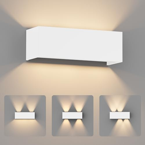 Coinmit 30W LED Außenwandleuchte, 3000K, IP65 Außenwandlampen, Up Down Wandlampe, Verstellbarer Strahl, Haus Wandleuchte, Geeignet für den Innen-und Außenbereich, Terrasse, Wohnzimmer, Weiß