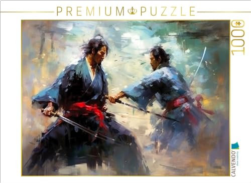 CALVENDO Puzzle Kampftraining zweier Samurai | 1000 Teile Lege-Größe 64 x 48 cm Foto-Puzzle für glückliche Stunden
