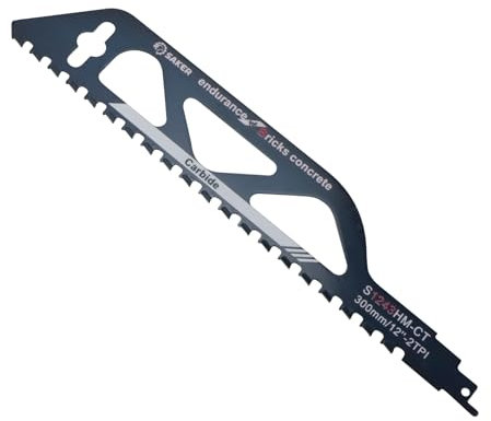 Anevios Säbelsägeblätter Stein 305mm, Säbelsägeblatt Hartmetall, HM Sägeblatt, Säbelsäge zum Schneiden von Stein, Holz, Roter Ziegelstein, Beton, Belüfteter, Ziegel Porenbeton, Zementplatte (S1243HM)