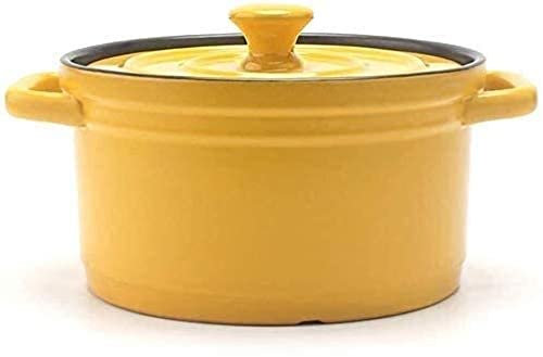 Cocotte en céramique avec couvercle, casserole en argile, casserole en céramique avec couvercle, four rond à mijoteuse, céramique antiadhésive – Rouge || 3 l Casseroles et poêles (couleur : noir, tai