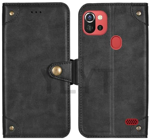NESLIN Boucle magnétique Étui Couverture Noir Cuir Housse Coque pour Danew Konnect 557 5.5 inch Case Portefeuille Cover