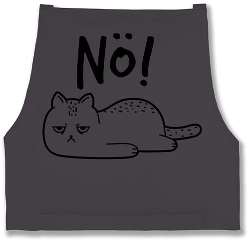 Shirtracer Schürze - Erwachsene - Nö Katze I Lustiges Katzenmotiv I Geschenk Katzenbesitzer I Katzenfan - 85x69 - Anthrazit - für kochschürze mit cat backschürze nein schürzen katzen apron statement