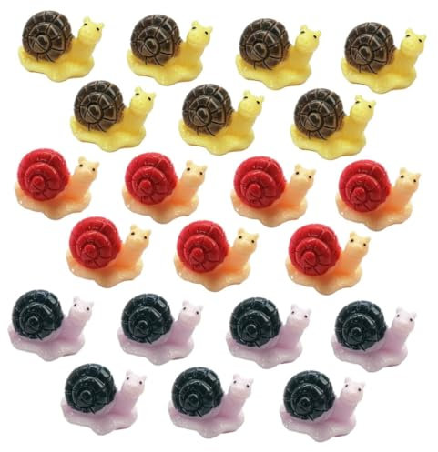 BESPORTBLE Kleiner Schneckenfigur Aus Harz 21 Stück Gartendeko Für Mikro Landschaften Indoor Outdoor Langlebige Leichte Moosfreundliche Miniatur Ornamente in Gelb Lila Und Rot